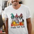 Boston Terrier Dog Lover Fall Ya'Ll Halloween Costume Men Women Men's V-Neck T-Shirt, Boston Terrier Halloween Shirts, funny gift