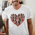 Boston Terrier Heart Valentine Boston Terrier Men's V-Neck T-Shirt, funny gift