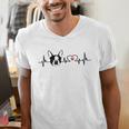 Boston Terrier Heartbeat Heart Line Men's V-Neck T-Shirt, funny gift