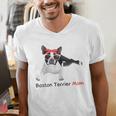 Boston Terrier Mom Bandana Boston Terrier Dog Men's V-Neck T-Shirt, Boston Terrier Mom Shirts, funny gift