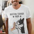 Boston Terrier Mom Dogs Mum Woman Men's V-Neck T-Shirt, Boston Terrier Mom Shirts, funny gift