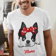 Boston Terrier Mum Dog Woman Idea Men's V-Neck T-Shirt, funny gift