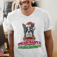 Boston Terrier Santa Claus Christmas Dog Men's V-Neck T-Shirt, Boston Terrier Christmas Shirts, funny gift