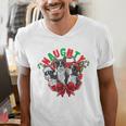 Boston Terrier Santa Claus Elf Reindeer Christmas Dog X-Mas Men's V-Neck T-Shirt, Boston Terrier Christmas Shirts, funny gift