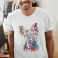 Boston Terrier Splash Men's V-Neck T-Shirt, funny gift
