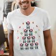 Boston Terrier Xmas Tree Lights For Men Women Boston Terrier Men's V-Neck T-Shirt, funny gift