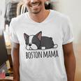 Cute Boston Terrier Boston Mama Men's V-Neck T-Shirt, funny gift