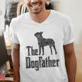 The Dogfather Boston Terrier Dog Funny Dog Gift T-Shirt For Men Women Girls Kids Men's V-Neck T-Shirt, funny gift