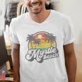 Myrtle Beach South Carolina Retro 70s Vintage Vacation Men's V-Neck T-Shirt, funny gift