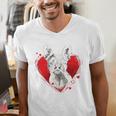 Valentine's Day Boston Terrier Dog Men's V-Neck T-Shirt, funny gift