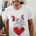 Valentine's Day Boston Terrier Dog Vector Men's V-Neck T-Shirt, funny gift