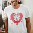 Valentine's Day Boston Terrier Heart Men's V-Neck T-Shirt, funny gift