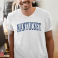 Varsity Grey Nantucket Men's V-Neck T-Shirt, funny gift