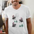 Xmas Tree Santa Riding Boston Terrier Christmas Men's V-Neck T-Shirt, Boston Terrier Christmas Shirts, Boston Terrier Riding Shirts, funny gift