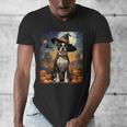 Aesthetic Halloween Boston Terrier Dog Witch Pumpkin For Men Women Kids Men's V-Neck T-Shirt, Boston Terrier Halloween Gifts, funny design