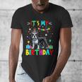 My Birthday Colorful Costume Boston Terrier Party Men's V-Neck T-Shirt, funny design