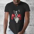 Boston Terrier Boxing Men's V-Neck T-Shirt, funny design
