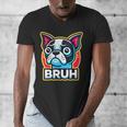 Boston Terrier Bruh Dog Lover Men's V-Neck T-Shirt, funny design