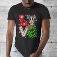 Boston Terrier Christmas Tree Lights Santa Dog Xmas For Men Women Kids Men's V-Neck T-Shirt, Boston Terrier Christmas Gifts, funny design