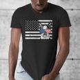 Boston Terrier Dog 4th Of July US American Flag Patriotic Men's V-Neck T-Shirt, Patriotic Boston Terrier Gifts, American Boston Terrier Gifts, Boston Terrier 4th Of July Gifts, funny design