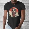 Boston Terrier Dog Japanese Style Samurai Dogs Men's V-Neck T-Shirt, funny design