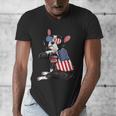 Boston Terrier Dog Merica 4th Of July Usa American Flag Men Men's V-Neck T-Shirt, American Boston Terrier Gifts, Boston Terrier 4th Of July Gifts, funny design