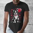 Boston Terrier Dog Valentine's Day Dog Owner Valentine Men's V-Neck T-Shirt, funny design