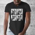 Boston Terrier Dogs With Sunglasses Photo Pets Meme Men's V-Neck T-Shirt, funny design