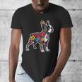 Boston Terrier Floral Vintage Dog Mom Distressed Men Women Kids Men's V-Neck T-Shirt, Couple Gifts, Mom Gifts, Boston Terrier Mom Gifts, funny design
