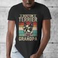 Boston Terrier Grandpa Dog Lover Father's Day Men's V-Neck T-Shirt, funny design