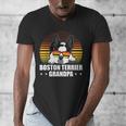 Boston Terrier Grandpa Dog Owner Boston Terrier Men's V-Neck T-Shirt, funny design