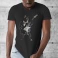 Boston Terrier Guitar Men's V-Neck T-Shirt, funny design