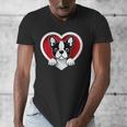 Boston Terrier Heart Cute Puppy Lover Or Dog Owner Men's V-Neck T-Shirt, funny design