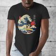 Boston Terrier Japanese Kanagawa Wave Surf Loyal Dog Men Women Kids Men's V-Neck T-Shirt, funny design