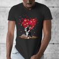 Boston Terrier Lover Heart Shape Boston Terrier Valentine Men's V-Neck T-Shirt, funny design
