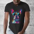 Boston Terrier Lovers Pop Art Boston Terrier Men's V-Neck T-Shirt, funny design