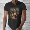 Boston Terrier Mona Lisa Painting Art Dog Mom Dad For Men Women Kids Men's V-Neck T-Shirt, Couple Gifts, Mom Gifts, Boston Terrier Dad Gifts, Boston Terrier Mom Gifts, funny design