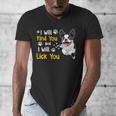 Boston Terrier Shirt I Will Find You And I Will Lick You Men's V-Neck T-Shirt, funny design
