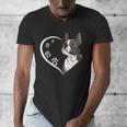Boston Terrier Shirts For Women Girls Kids Heart Cute Men's V-Neck T-Shirt, funny design