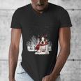 Boston Terrier In The Snow Merry Christmas Winter Men's V-Neck T-Shirt, Boston Terrier Christmas Gifts, funny design