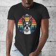 Boston Terrier UFO Alien Boston Terrier Dog Mom Dad Men's V-Neck T-Shirt, Couple Gifts, Mom Gifts, Boston Terrier Dad Gifts, Boston Terrier Mom Gifts, funny design