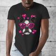 Boston Terrier Valentines Day Shirt Heart Dog Lover Men's V-Neck T-Shirt, funny design