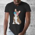 Brindle Boston Terrier Dog Patriotic Shirt USA Flag Men's V-Neck T-Shirt, Patriotic Boston Terrier Gifts, funny design