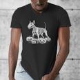 Bull Terrier Skeleton Birthday Halloween Kids Men's V-Neck T-Shirt, funny design