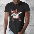 Dabbing Red Boston Terrier Dab Dance Dog Men Women Kids Men's V-Neck T-Shirt, funny design