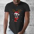 Family Matching Reindeer Xmas Boston Terrier Christmas Men's V-Neck T-Shirt, Boston Terrier Christmas Gifts, funny design