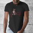 Heartbeat Boston Terrier Dog Men's V-Neck T-Shirt, funny design