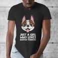 Just a Girl Who Loves Boston Terriers Men's V-Neck T-Shirt, funny design