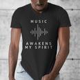 Music Awakens My Spirit Inspiring Musician Teacher Quote Men&#x27;s V-Neck T-Shirt, funny design