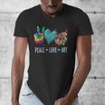 Peace Love Art Painting Palette Art Teacher Men&#x27;s V-Neck T-Shirt, funny design